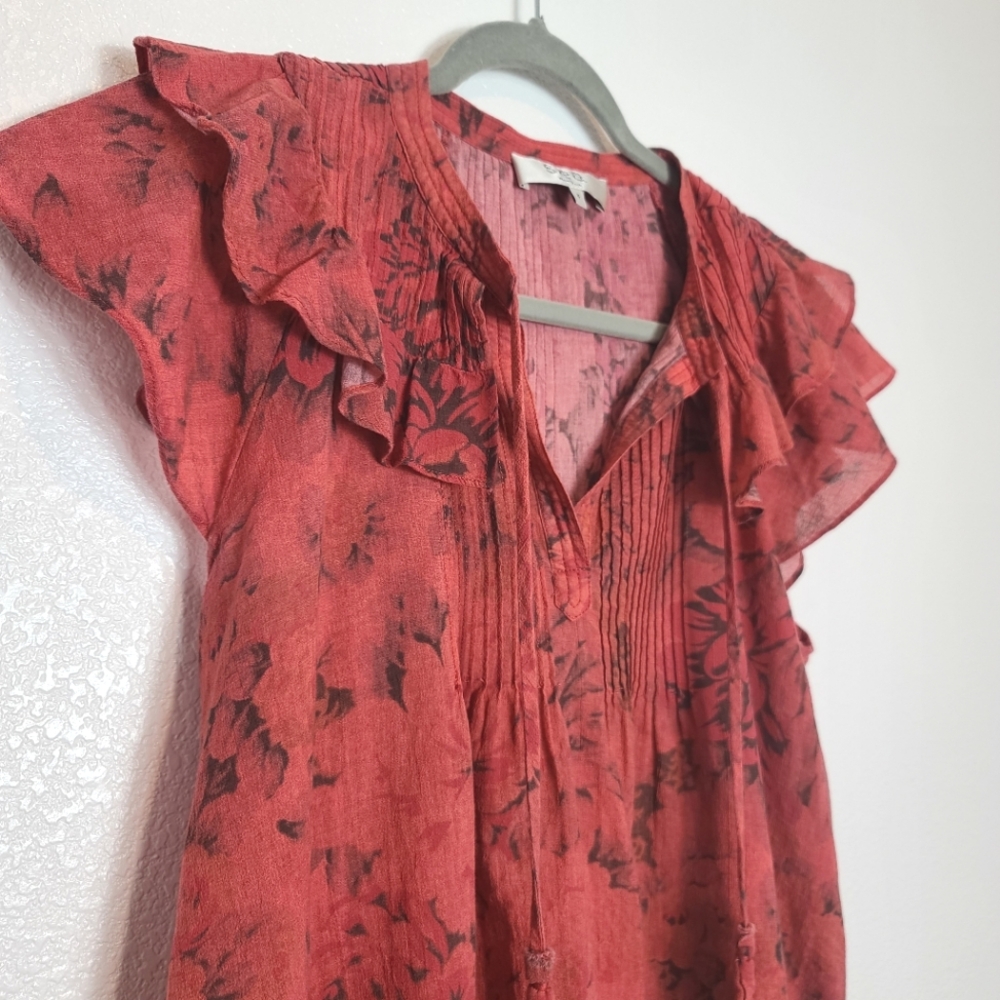 Sea New York Floral Tie Neck Blouse Top Size 8 - Picture 8 of 14